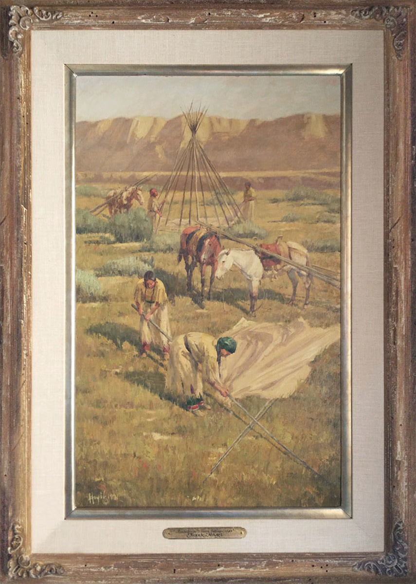 Assiniboine Women Setting Lodges