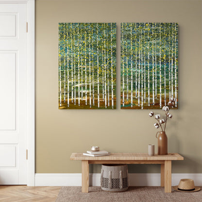 Spring Aspens (Diptych)