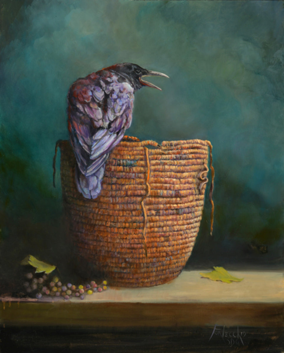 Salish Basket, Wild Grapes, and Raven