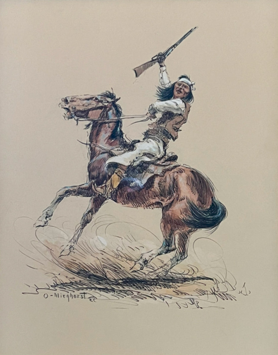 Indian with Rifle on Horseback