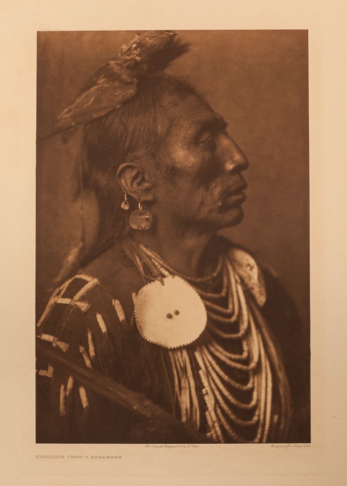 Plate 117 - Medicine Crow - Apsaroke, Photogravure on Tweedweave Paper, - SOLD
