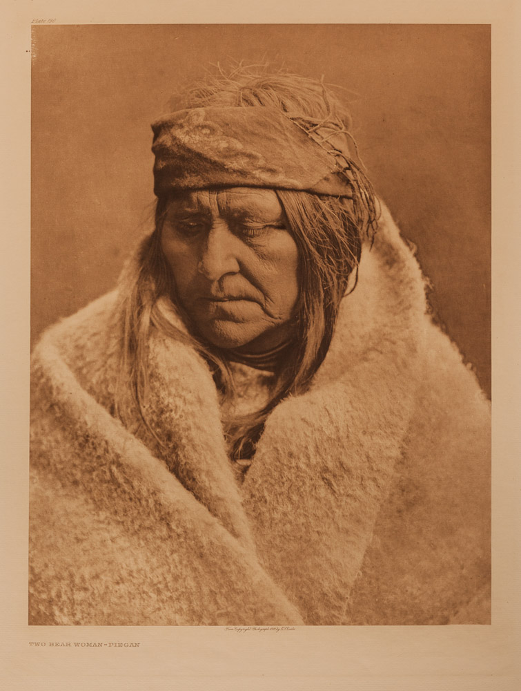 Plate 190 - Two Bear Woman - Piegan, Photogravure on Tweedweave Paper - SOLD