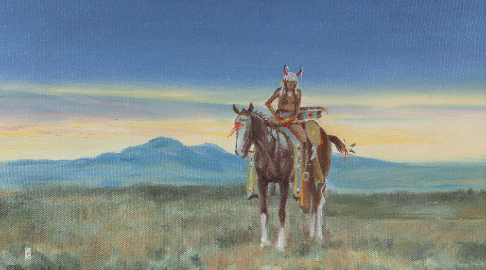 Blackfoot, 8" x 14", Oil by Ace Powell - SOLD