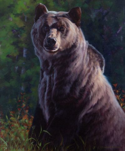 Grizzly Sow - Amongst The Saskatoons by Michelle Grant