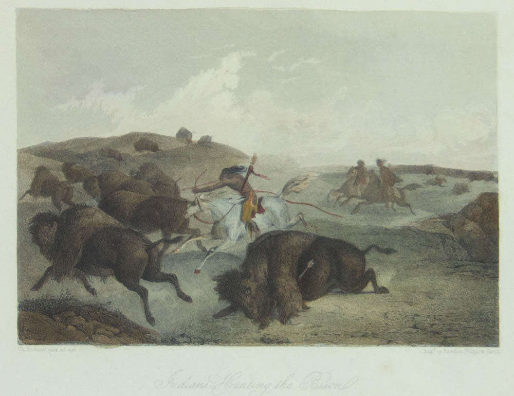 Indians Hunting Bison by Karl Bodmer