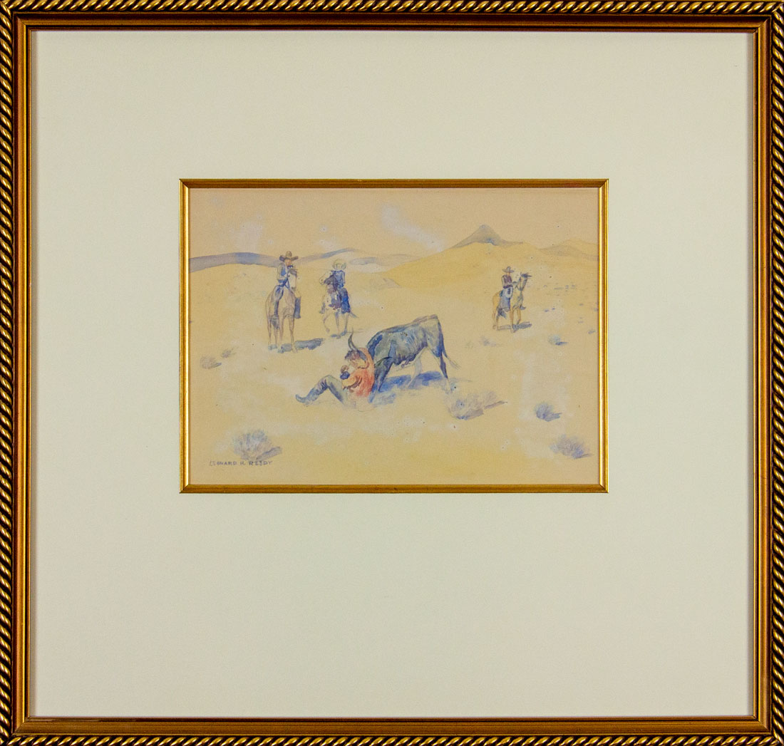 Wrangling a Bull - Leonard Reedy (1899-1956) - FoR Fine Art